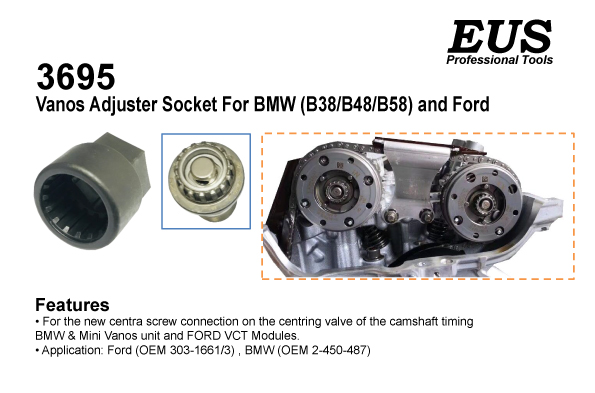 3695 BMW B38/B48/B58 Vanos Adjuster Socket (22mm x 16 pts) « eustools